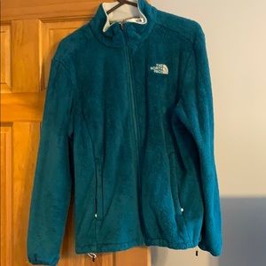 Teal North Face Fuzzy Jacket